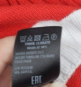 Marks and Spencer Women's Red Pullover, Size 14, Mock Neck