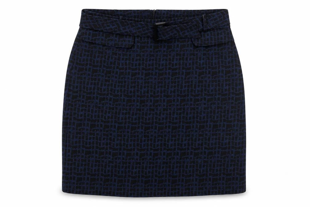 Front view of Phase Eight Women's Black Geometric Pencil Skirt