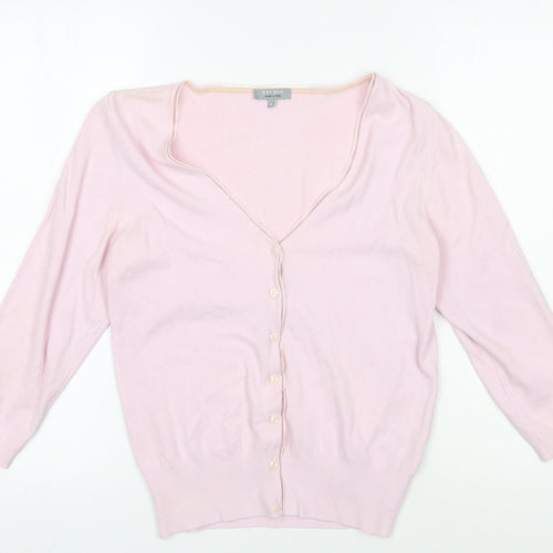 Per Una Women's Pink V-Neck Cardigan Size 16