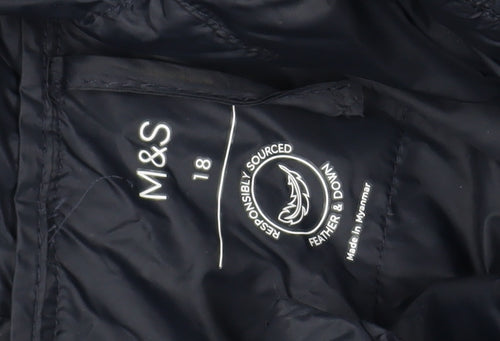Marks and Spencer Women’s Blue Puffer Jacket Size 18