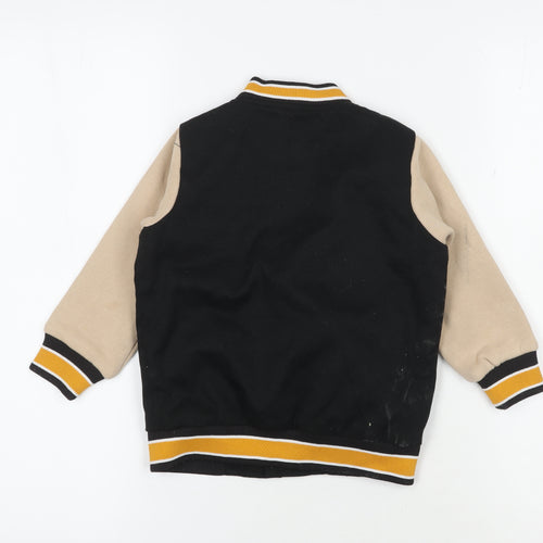 Urban Junior Boys Black Varsity Jacket 3-4 Years