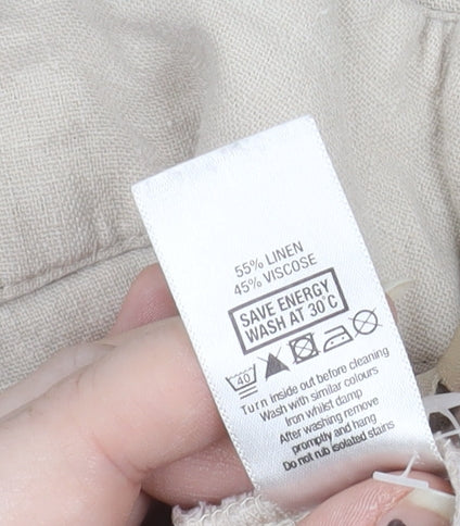 Wallis Beige Wide-Leg Trousers, Women's 16