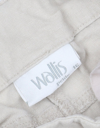 Wallis Beige Wide-Leg Trousers, Women's 16