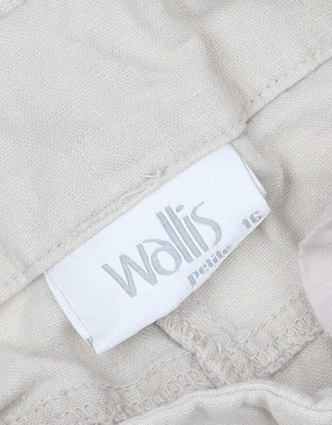 Wallis Beige Wide-Leg Trousers, Women's 16