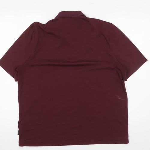 Ted Baker Men's Red Short Sleeve Polo, Size 6