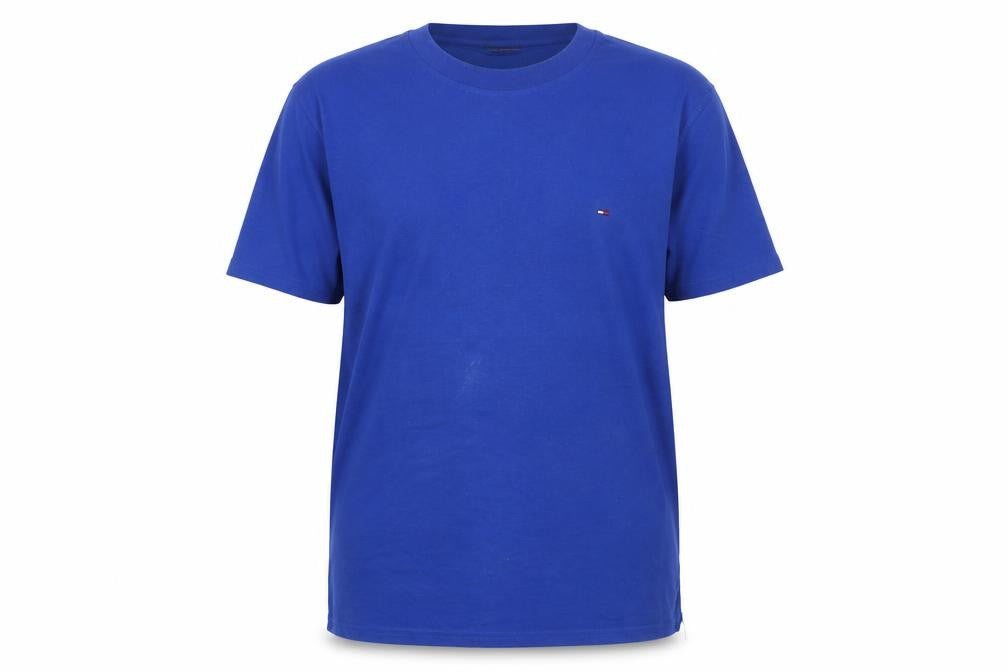 Front view of Tommy Hilfiger Men's Blue L Crew Neck T-Shirt