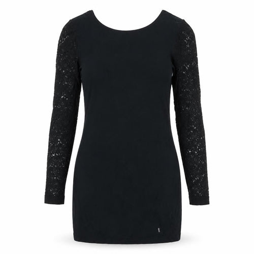 Superdry Women's Black Bodycon Lace Sleeve Dress M