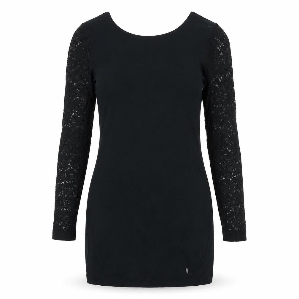 Superdry Women's Black Bodycon Lace Sleeve Dress M
