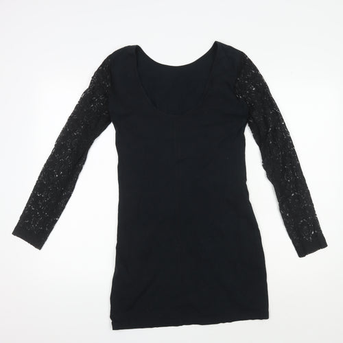 Superdry Women's Black Bodycon Lace Sleeve Dress M