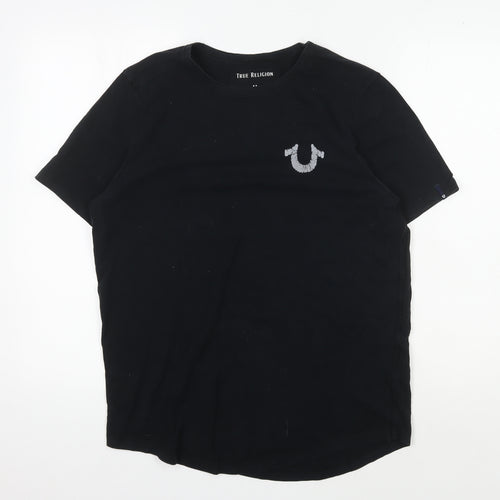 True Religion Men's Black Cotton Logo T-Shirt M