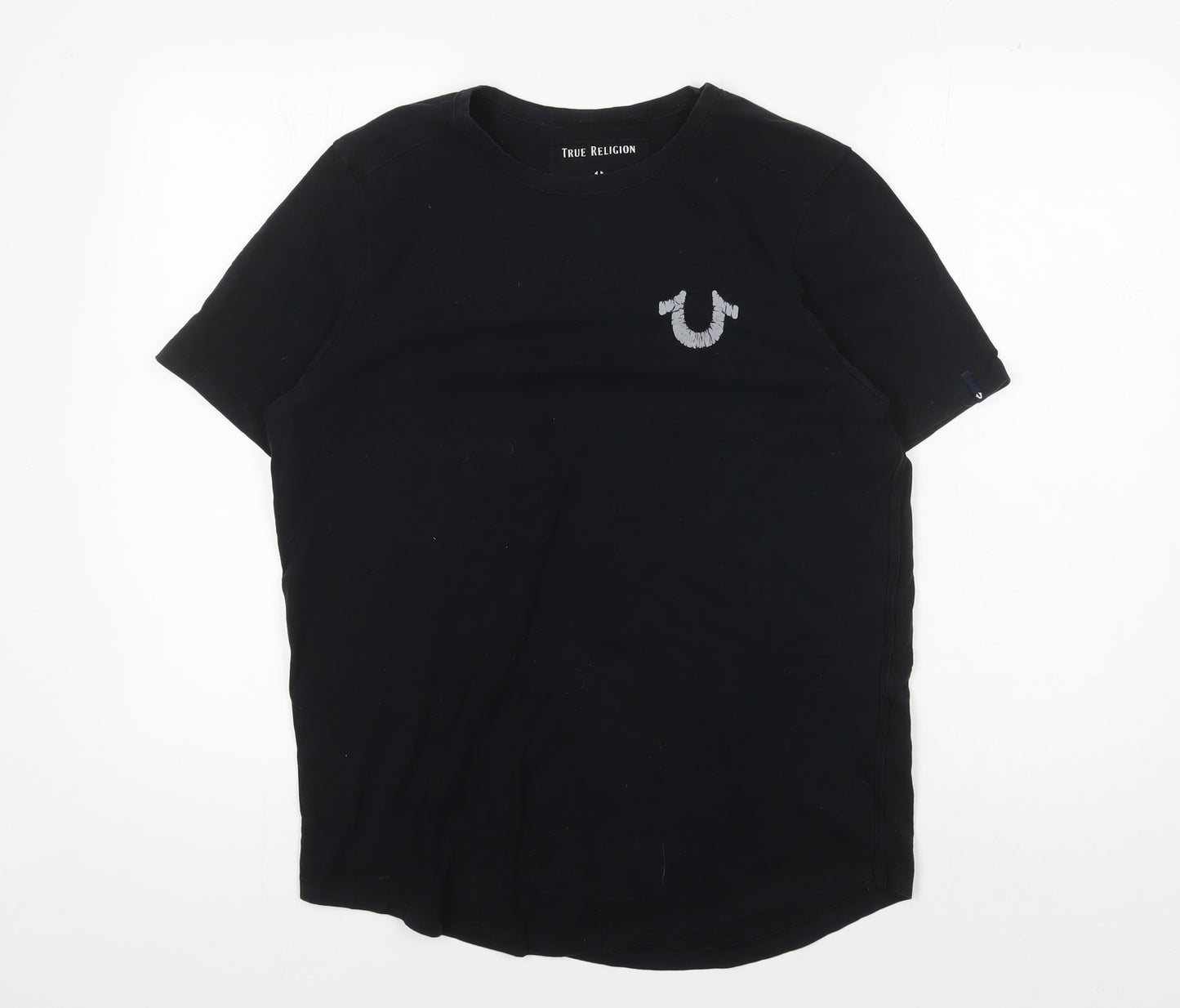 True Religion Men's Black Cotton Logo T-Shirt M