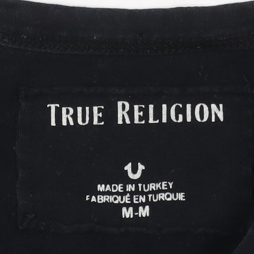 True Religion Men's Black Cotton Logo T-Shirt M