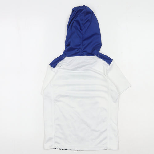 OshKosh Boys Graphic Blue White Hooded Sport T-Shirt 6 Years