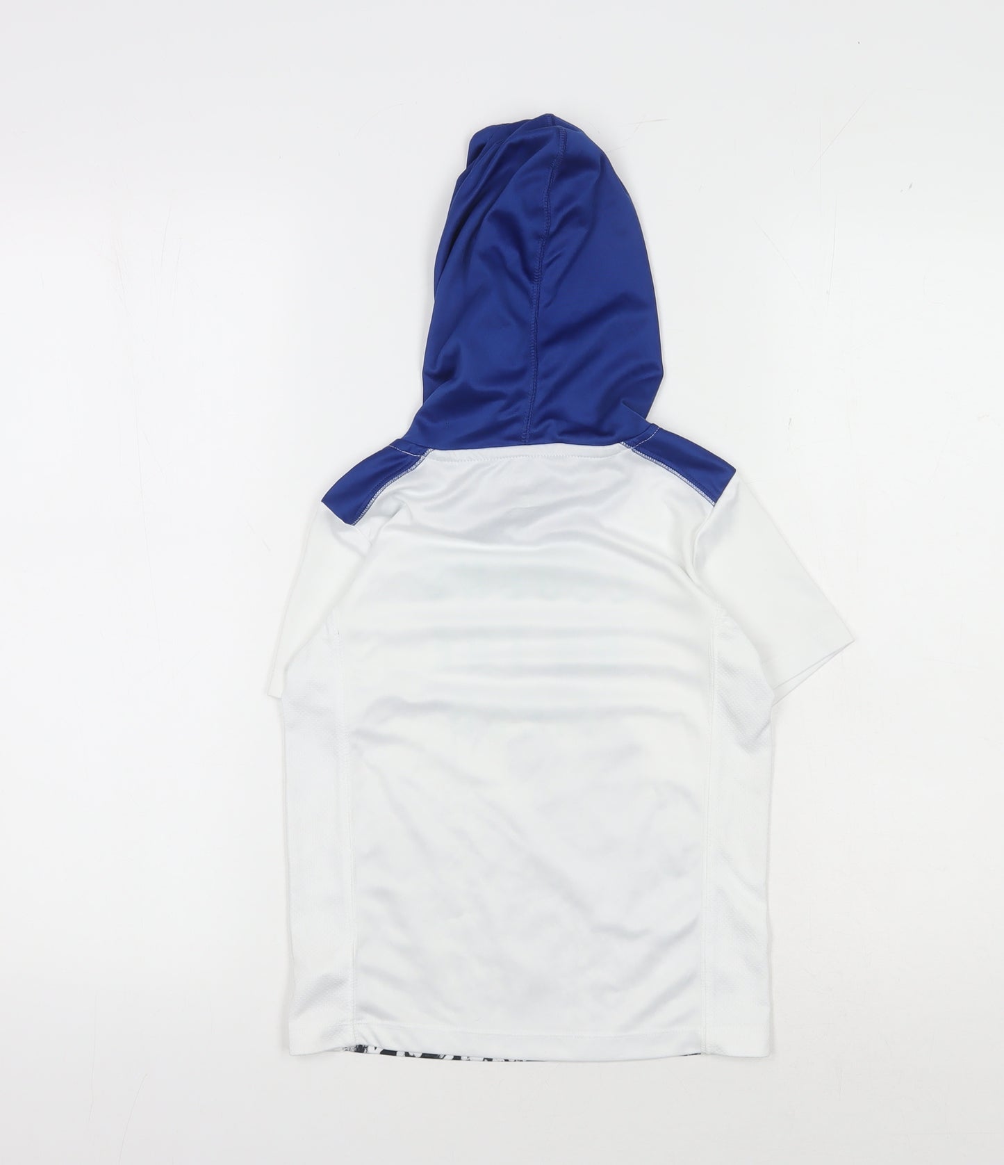OshKosh Boys Graphic Blue White Hooded Sport T-Shirt 6 Years