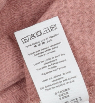 Mamas & Papas Pink Unisex A-Line Dress 6-9M, Cotton Muslin