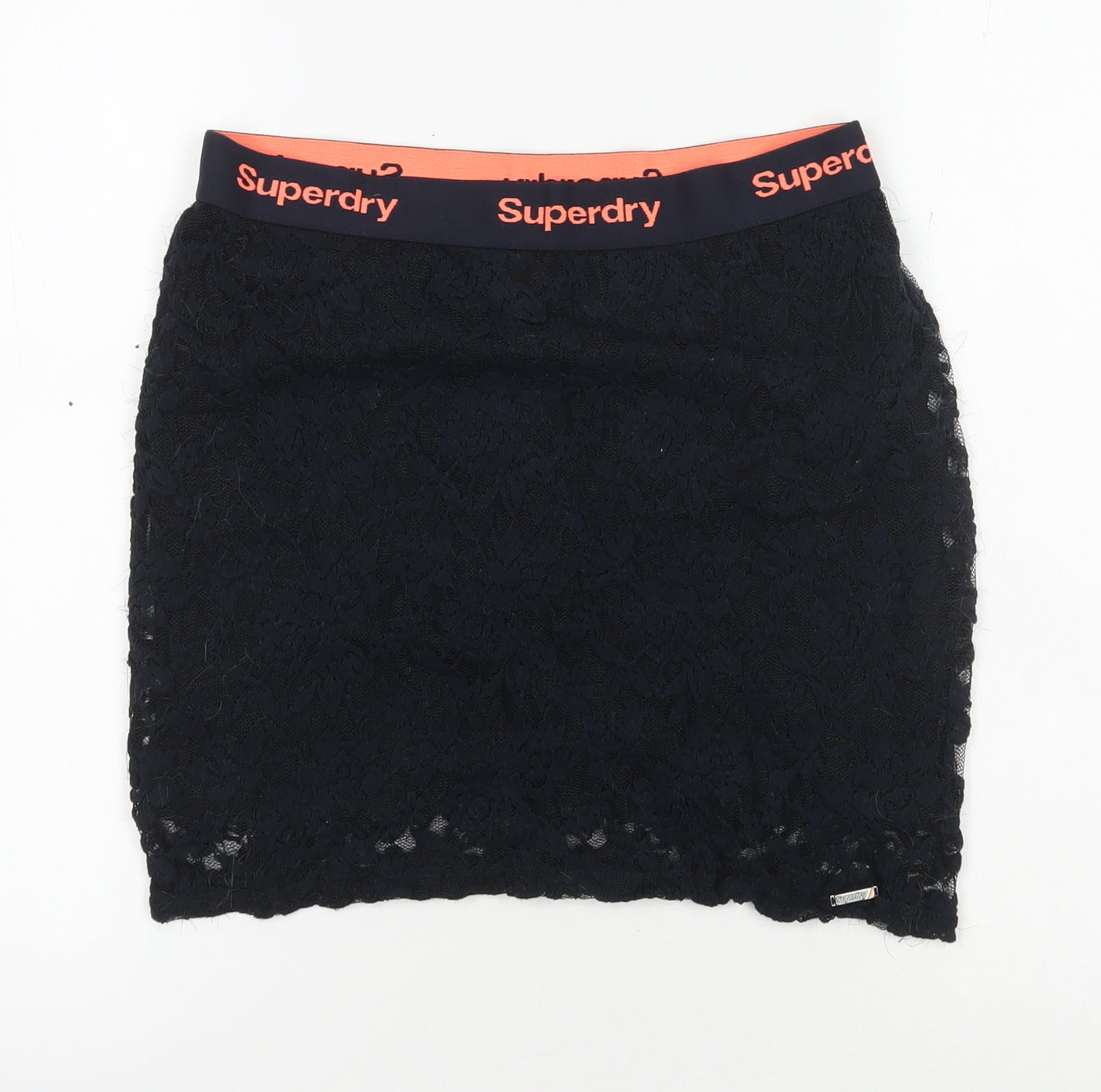 Superdry Women's Black Lace Pencil Skirt, Size M
