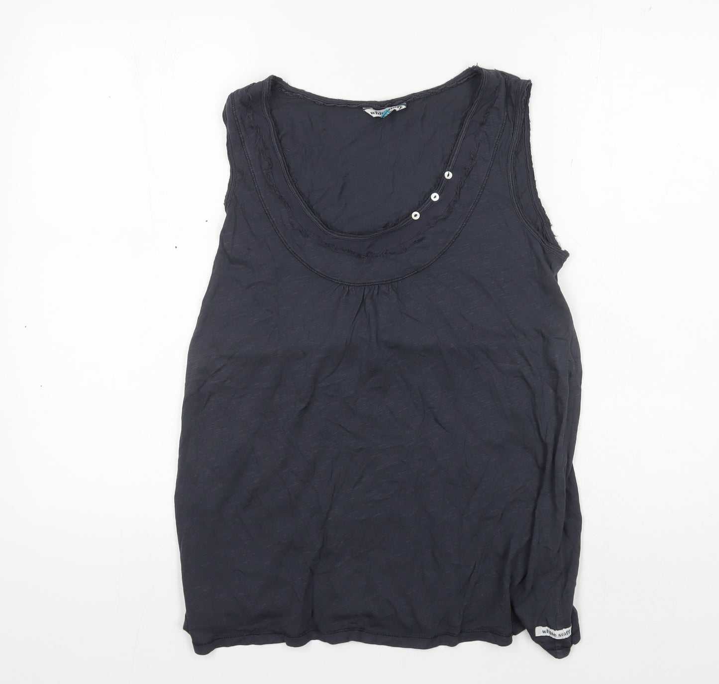 White Stuff Women's Black Sleeveless Tank Top Size 14