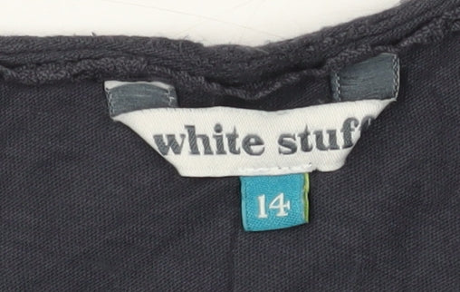 White Stuff Women's Black Sleeveless Tank Top Size 14