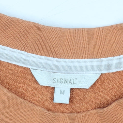 Signal Unisex Orange Pullover Sweatshirt M Cotton Blend