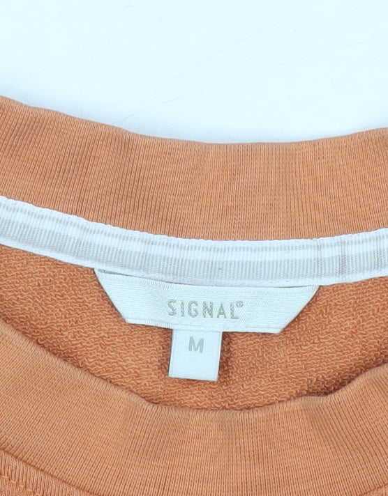 Signal Unisex Orange Pullover Sweatshirt M Cotton Blend
