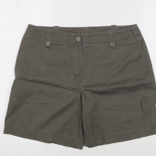 Marks and Spencer Women's Green Cargo Shorts, Size 14