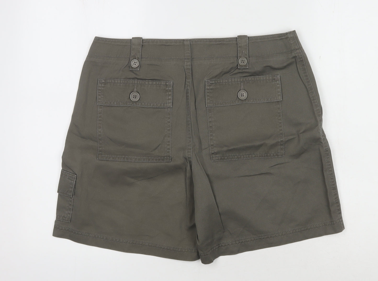 Marks and Spencer Women's Green Cargo Shorts, Size 14