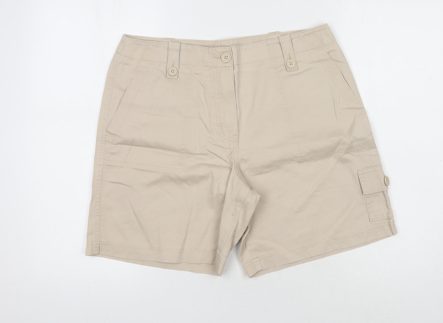 Marks and Spencer Women's Beige Cargo Shorts Size 14