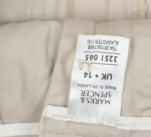 Marks and Spencer Women's Beige Cargo Shorts Size 14