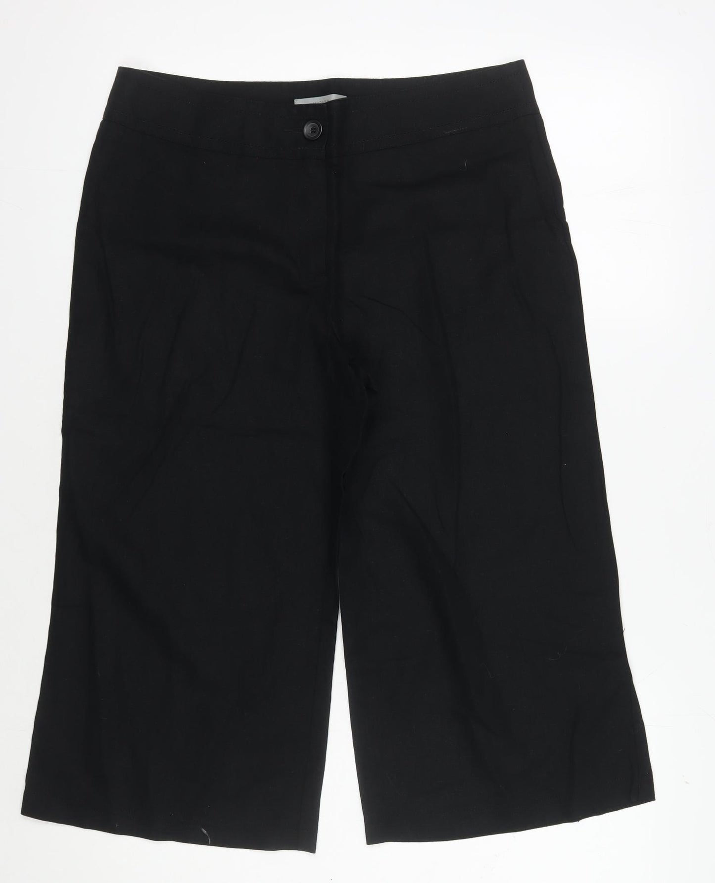 Marks and Spencer Women's Black Wide-Leg Trousers Size 14