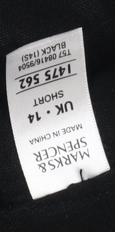 Marks and Spencer Women's Black Wide-Leg Trousers Size 14