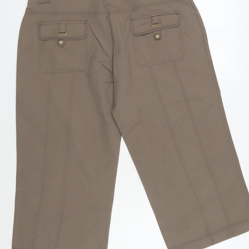 New Look Women's Brown Cropped Trousers Size 14