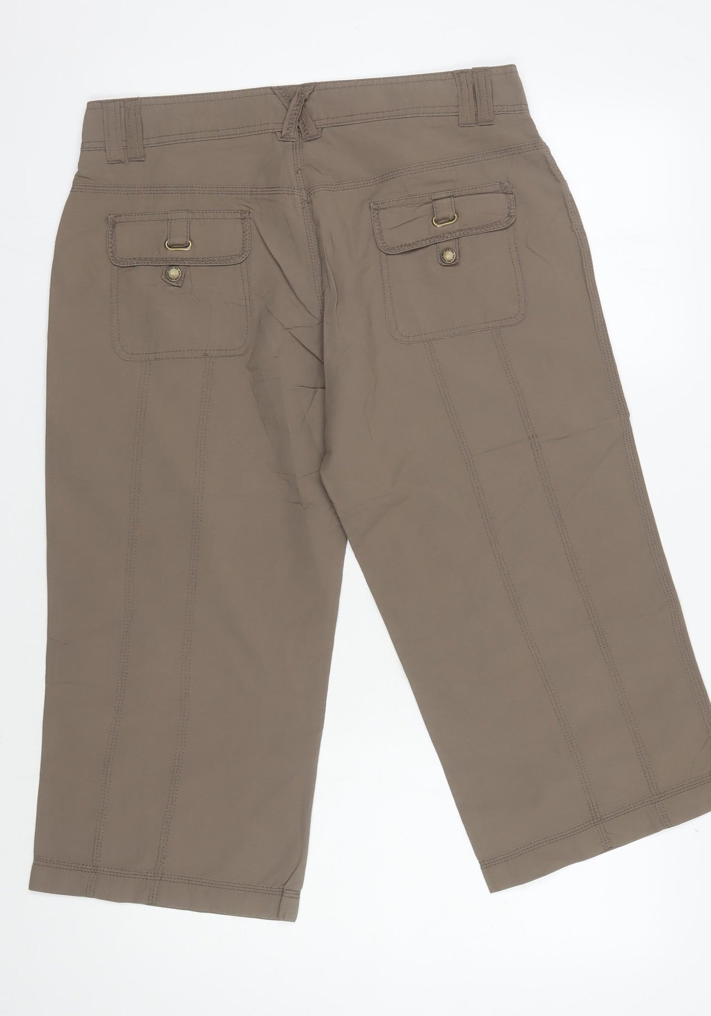 New Look Women's Brown Cropped Trousers Size 14