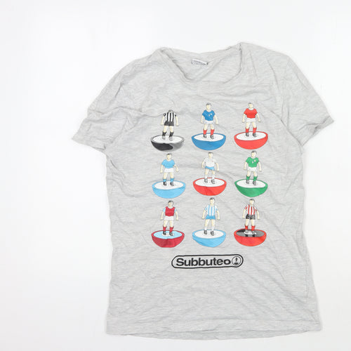 Subbuteo Men's Grey Graphic Print Sports T-Shirt Size S