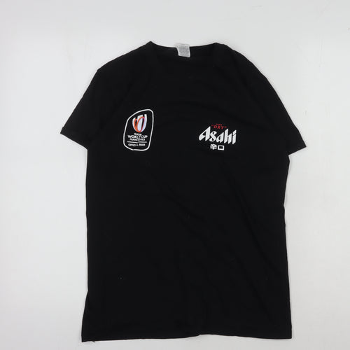 Fruit of the Loom Men's Black Rugby T-Shirt, Size S