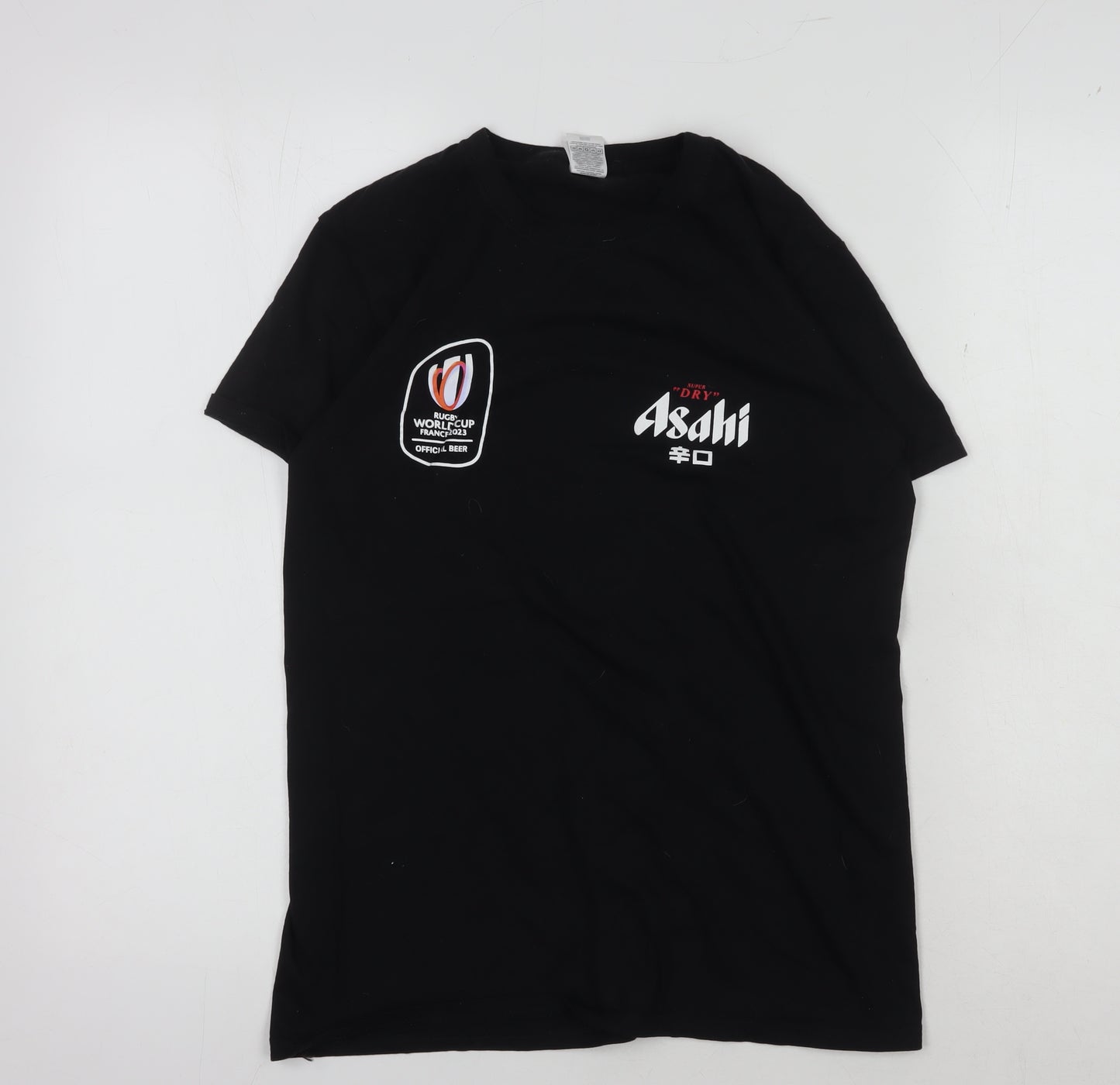 Fruit of the Loom Men's Black Rugby T-Shirt, Size S