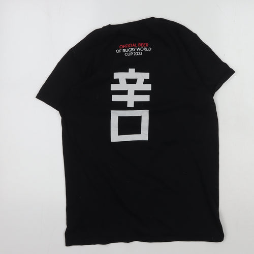 Fruit of the Loom Men's Black Rugby T-Shirt, Size S