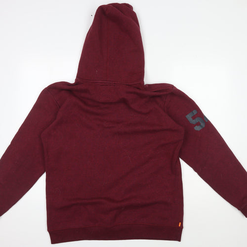 Superdry Men's Maroon Logo Pullover Hoodie S