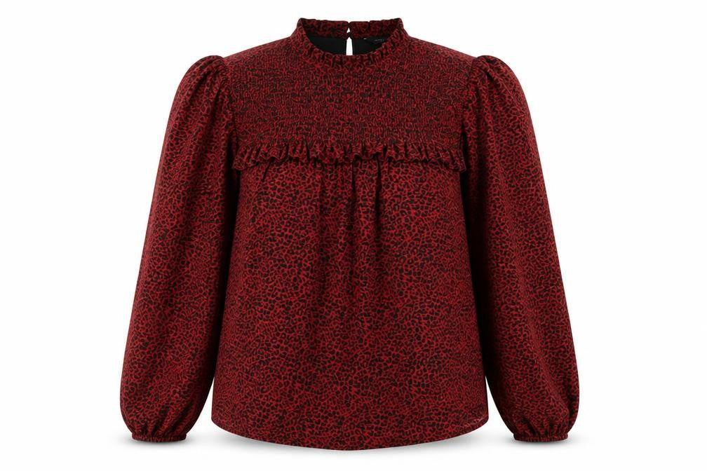 Dorothy Perkins Women's Red Animal Print Blouse Size 12