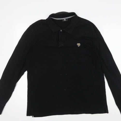 Paul Smith Men's Black Long Sleeve Polo Shirt L