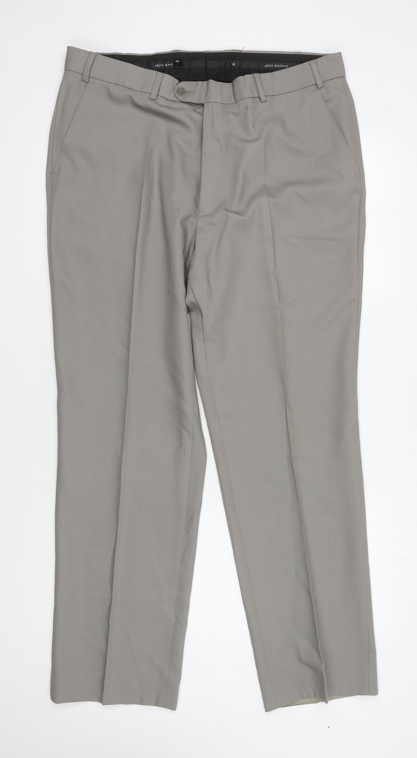 Jeff Banks Men's Grey Wool Dress Pants XL