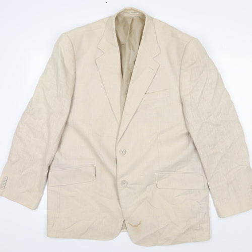 Dunnes Stores Men's Beige Linen Blazer Size 44R