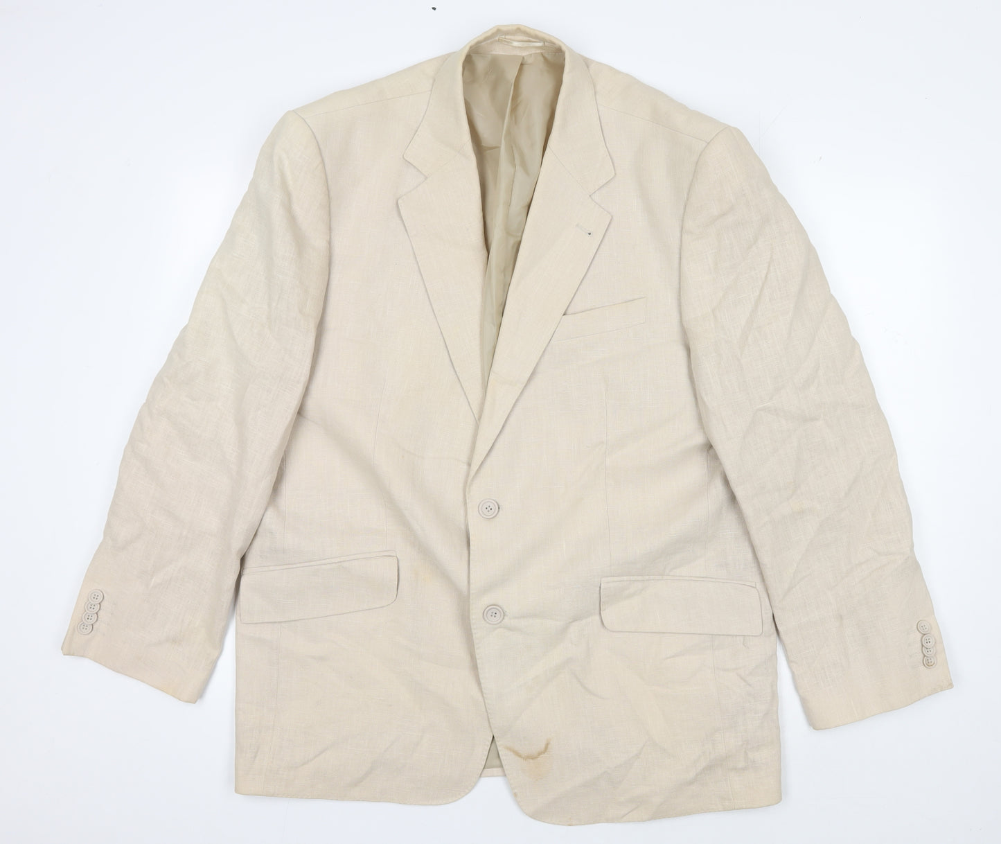 Dunnes Stores Men's Beige Linen Blazer Size 44R