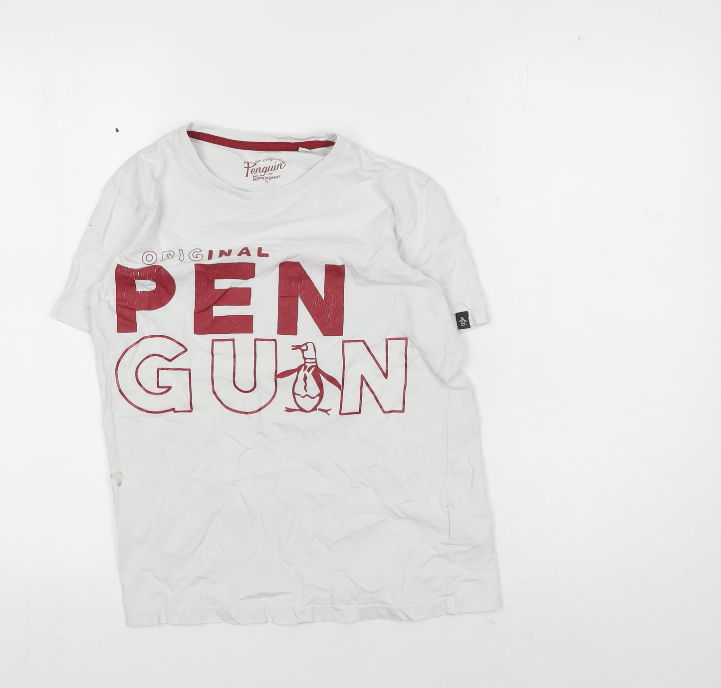 Original Penguin Boys White T-Shirt, Age 12-13, Graphic Logo