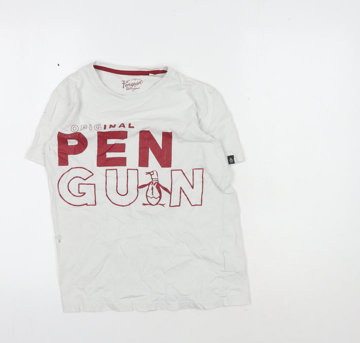 Original Penguin Boys White T-Shirt, Age 12-13, Graphic Logo