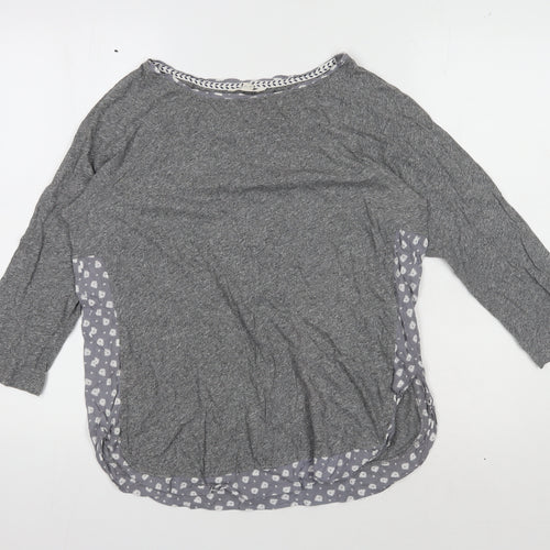 White Stuff Grey Women's 3/4 Sleeve Top UK 12
