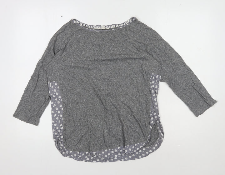 White Stuff Grey Women's 3/4 Sleeve Top UK 12