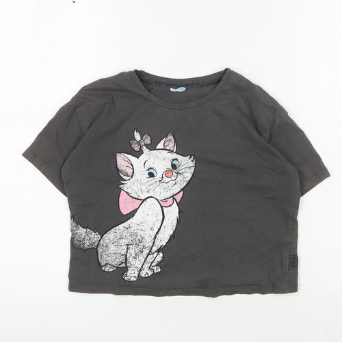 Disney at George Girls T-Shirt Black 9-10 Years Marie Aristocats