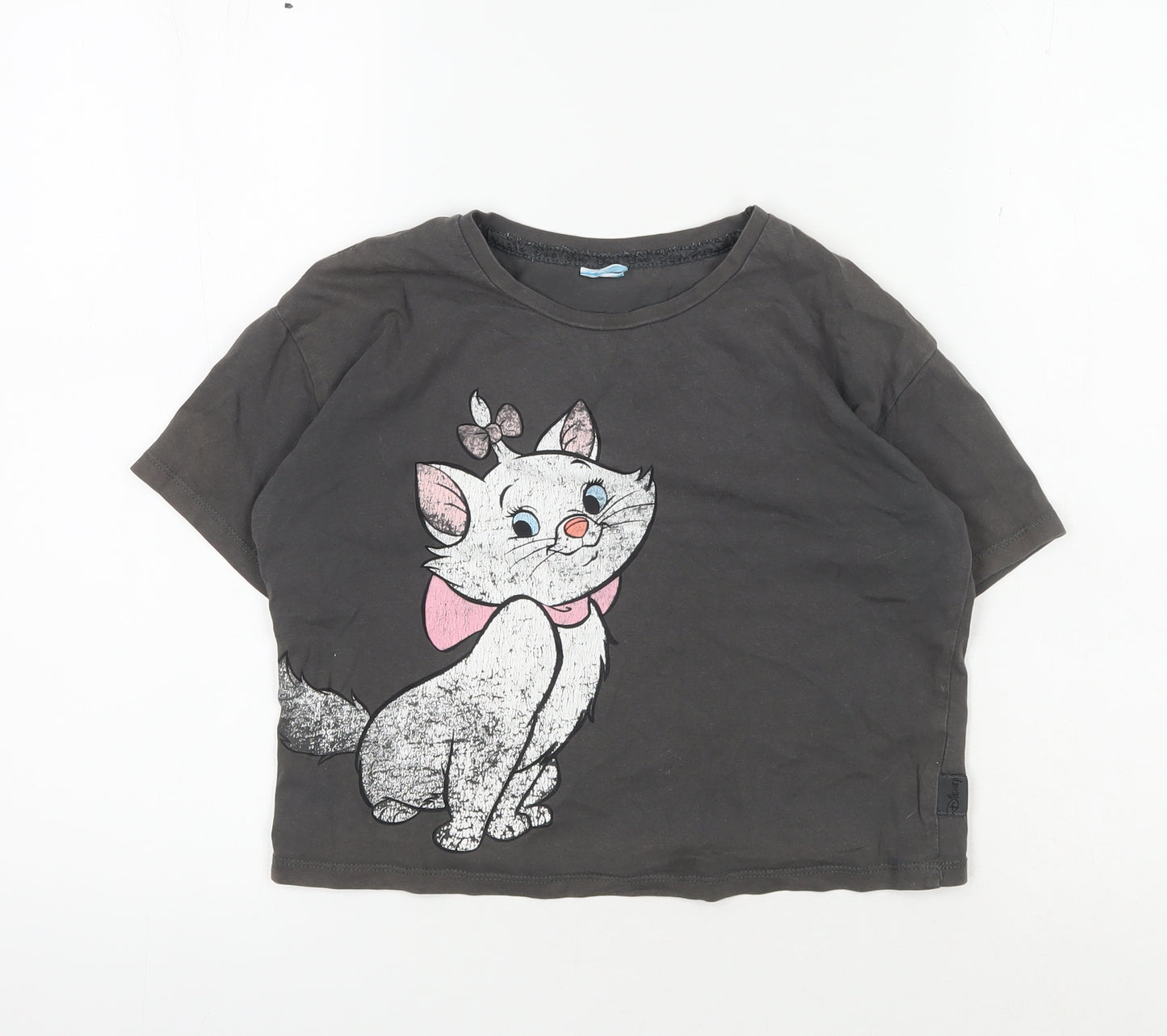 Disney at George Girls T-Shirt Black 9-10 Years Marie Aristocats