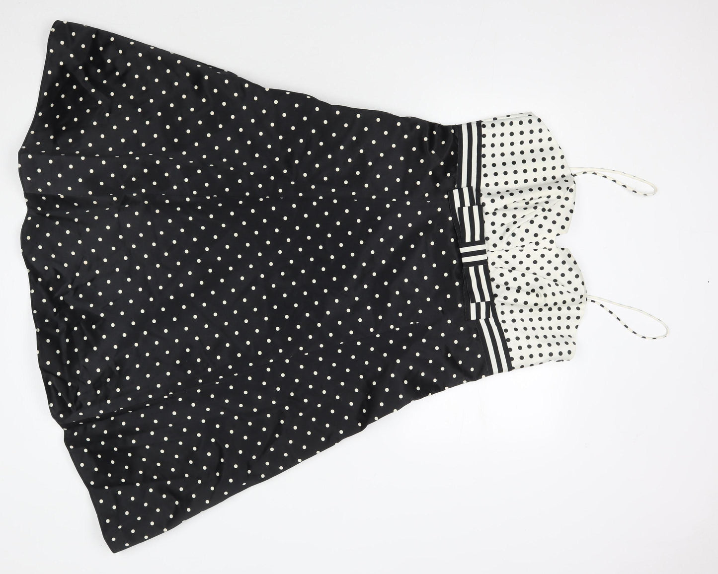 Debut Women's Black A-Line Polka Dot Dress, Size 10