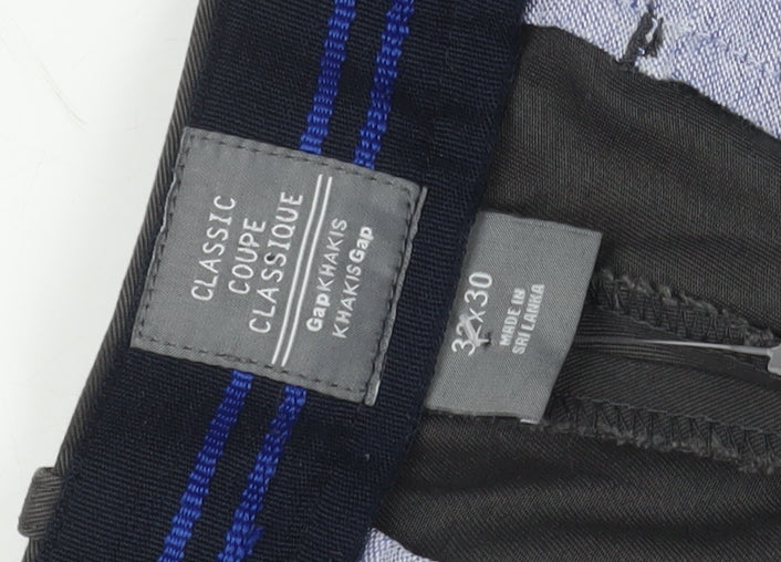 Gap Men's Black Khakis Classic Trousers Size 32X30